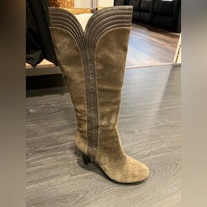 Sofft Brown Heeled Boots with Silver Accents